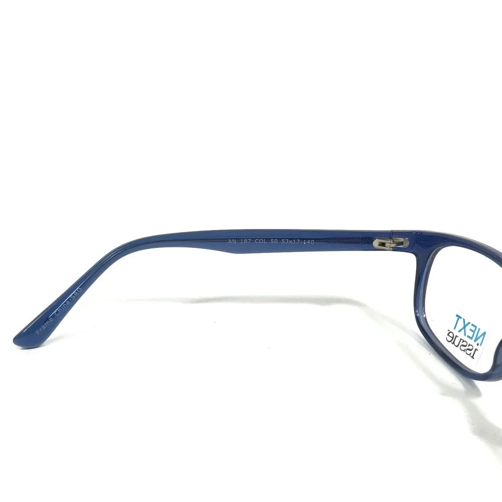 Next Issue AN 187 COL 50 Eyeglasses Frames Clear Blue Square Full Rim 53-17-140